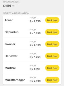 Available OneWayCab from Delhi