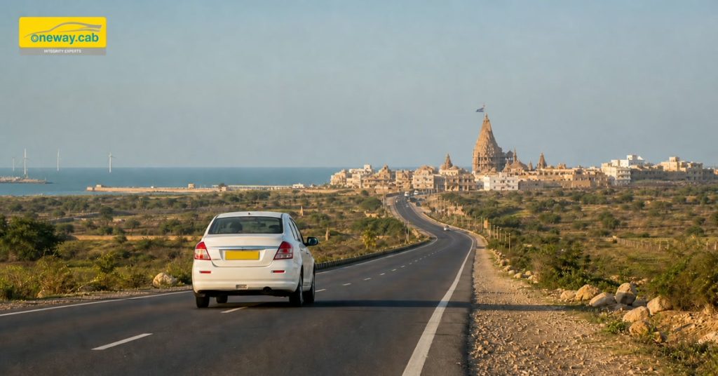 Road route map guide for the Jamnagar to Dwarka journey in Gujarat